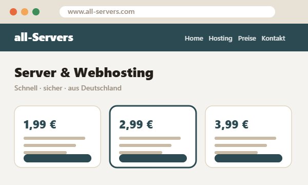 Screenshot der all-Servers-Website